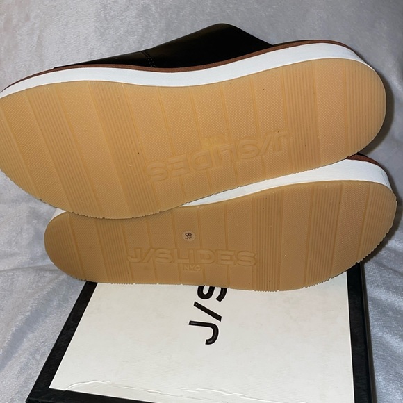 NWT J/SLIDES BOWIE Black Leather Sandal - Picture 12 of 13